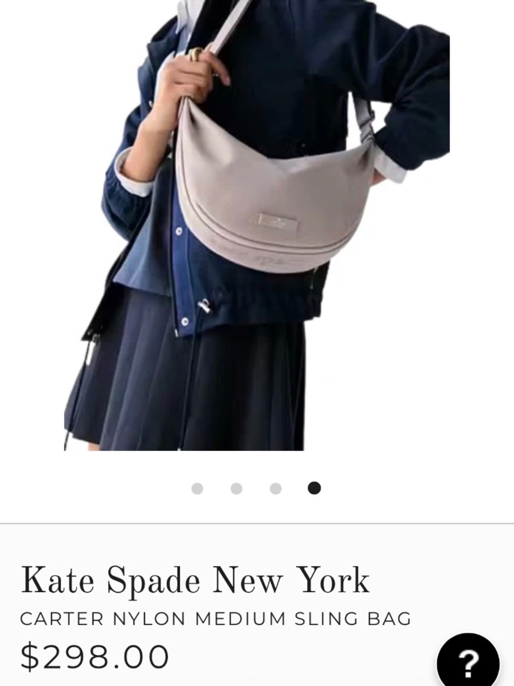 Kate Spade Carter medium sling nylon moon bag